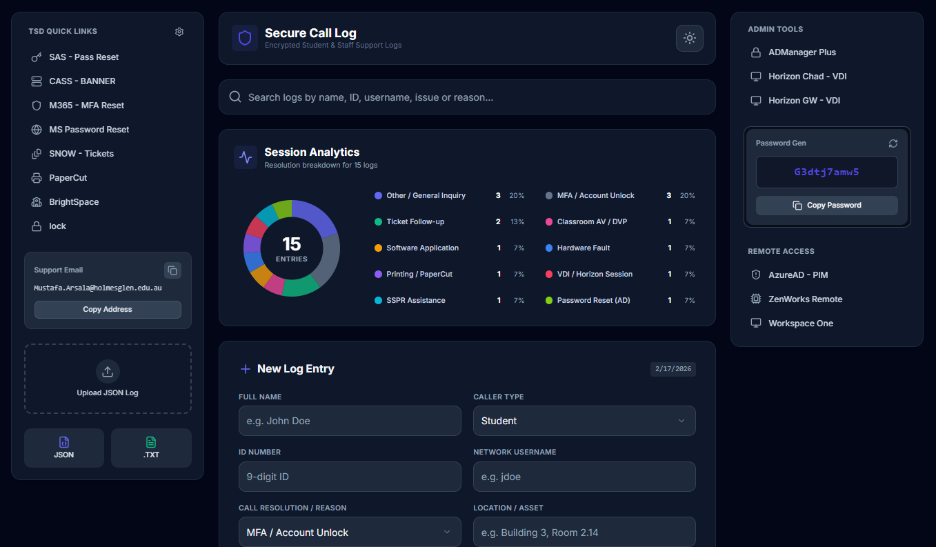 Web Log App screenshot